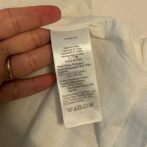 NWT Madewell Scoopneck Cutaway Linen Vest In White Salt Size 8 - Picture 7 of 8